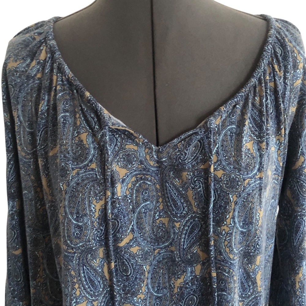 Lands’ End Knit Peasant Top Size L